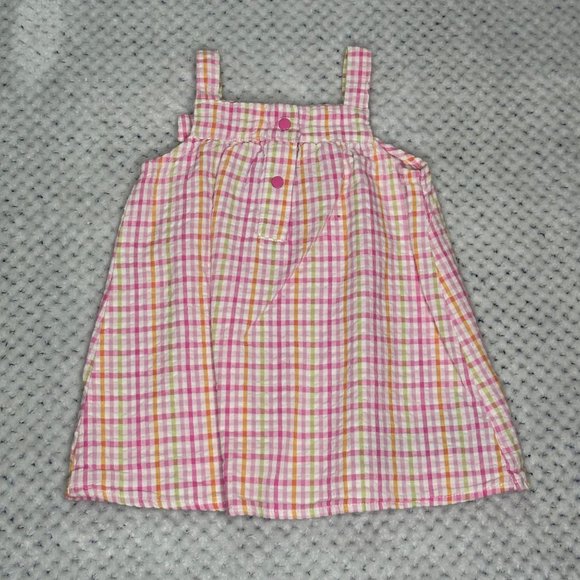 The Mayfair Company Dress Baby Girl 12 Month Pink Sleeveless Plaid Butterfly - Picture 2 of 6